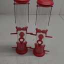 Kingsyard 2 Pack Tube Bird Feeders for Outdoors Hanging, Premium Hard Plastic Bird Feeder with 6 Feeding Ports, Weatherproof & Steel Hanger, Attracting for Wild Birds (Red)