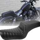 NANSENJPMP Two up Seat, Driver+Passenger Seat Cushion, Stepped Type, For Harley-Davidson Sportster Iron XL883 XL1200(2004-2006)&(2010-2022) /Half Horizontal Stripes/Suitable for 2.0-3.8 GAL, Style: Half Horizontal Stripes