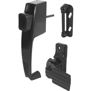 Prime-Line K 5071 Push Button Latch w/ Tie Down, Single Unit, Black  Designed to Accommodate Multiple Surfaces, Complete with Night Lock, Contemporary Design (Single Pack)