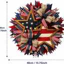 4th of July Front Door Wreath, USA 250th Anniversary Flag Wreath, 40cm (15.75in) Large Patriotic Door Hanging Decor for Independence Day & Patriotic Holiday Home Decoration
