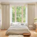 Pinch Pleat Curtain 84 Inches Long, Room Darkening Thermal Insulated Pleated Drape with Hooks Tieback for Living Room, Bedroom, Beige Cream, 52''W x 84''L, 1 Panel