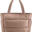 HOTOR Puffer Tote Bag for Women, Nurses - Multi-Pocket Lightweight Bag for Work - Quilted Handbag for Travel and Gym