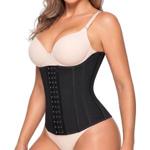 Nebility Waist Trainer for Women Corset Shapewear Tummy Control Waist Cincher Body Shaper Workout Girdle(XX-Large, Black)