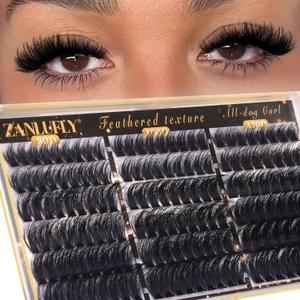 Volume Lash Clusters 80D 100D 120D Thick Cluster Eyelash Extensions 10-20mm Long Wispy Eyelash Clusters 3D Full Individual Lash Extensions DIY Cluster Lashes at Home by zanlufly