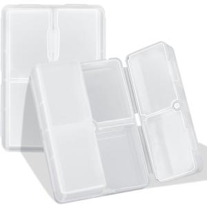FYY Daily Pill Organizer, 7 Compartments Portable Pill Case Travel Pill Organizer,[Folding Design] Pill Box for Purse Pocket to Hold Vitamins,Cod Liver Oil, Supplements and Medication-Clear (Small (1 Piece))