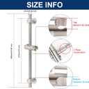 NearMoon Shower Slide Bar with Height/Angle Adjustable Handheld Shower Holder, Bathroom SUS 304 Stainless Steel Shower Head Holder for Bath (Adhesive, Brushed Nickel)