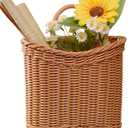 Woven Hanging Wall Basket for Front Door  Handwoven Wicker Door Basket for Mail, Flowers & Home Storage, Wall Hanging Basket for Garden Farmhouse