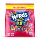 NERDS Gummy Clusters, Candy Treat Packs, Rainbow, Crunchy and Gummy, 30 oz (60 ct) (EXP 02/01/26)