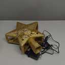 Christmas Tree Topper Lighted with Patterns, Built-in LED Rotating Xmas Tree-top Lighted, 3D Hollow Glitter Projector for Xmas, Party, Holiday Decorations (Golden)