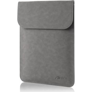 Allinside 13 inch Laptop Sleeve Case for MacBook Neo A18 Pro/MacBook Air 13 2018-2026/MacBook Pro 13 2016-2022, Waterproof PU Suede Leather Laptop Sleeve Bag Protective Vertical Case Cover, Gray