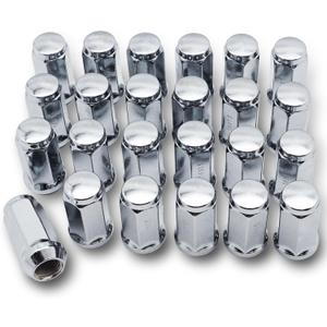 24PCS M14x1.5 Lug Nuts - 3/4" 19mm Hex 45mm Length - Chrome Factory Style Wheel Nut for Silverado Avalanche Suburban Tahoe Sierra Yukon Escalade Buick Enclave Wrangler Grand Cherokee RAM 1500 Acadia