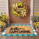 Tinideya 2 Pcs Door Mat Welcome Non Slip Coir Mats Floor Layering Doormats Seasonal for Front Porch Entryway Decor(Sunshine)