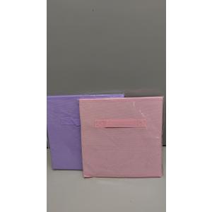 2 Pcs Storage Cubes, 10.5 Inch Collapsible Storage Bins, Fabric Foldable Bins for Organization, Durable Storage Bins for Closet, Shelves, Offices (Pink)