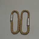 NICEEC 2 Pack Mini Magnetic Curtain Tiebacks Modern Simple Style Drape Tie Backs Elegant Decorative Weave Rope Curtain Holdbacks for Home & Office Thin Window Draperies (Bronze)