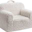 Pterying Toddler & Kids Chair Comfy for 1-3 Years Old, Toddler Couch with Washable Soft Sherpa Cover, Stable High-Resilience Foam Kid Sofa, Light Grey