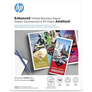 HP Enhanced Tri-fold Business Paper, Glossy, 8.5x11 in, 40 lb, 150 sheets, works with laser printers (Q6612A)