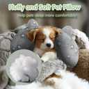 Glow in The Dark Soft Pillow for Medium Dogs, U-Shaped Pillow for Cats & Dogs, Machine Washable Dog Toy & Gift (Glow Grey, M)