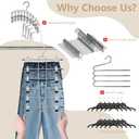Pants Hangers with Clips,Space Saving Hanging Closet Organizer-6 Tiers Skirt Hangers with 360 Swivel Hook,Closet Organizer-Clothes Hangers- College Dorm Essentials Apartment Essentials- 4 Pack