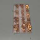 325 PCS, 10 Sizes, Premium Copper Metric Sealing Crush Washers Assortment Kit, Upgraded Flat Ring Oil Drain Plug Crush Washer Gasket Seal Assortment Set, Banjo Bolt Washer for Automotive, Motorcycles