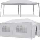 Saturnpower 10'x20' Outdoor White Wedding Party Tent Waterproof Gazebo Tent Camping Storage Shelter BBQ Pavilion Canopy Cater Events with Removable Sidewalls and Windows Tent