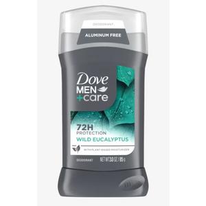 4 Pack Dove Men+Care Aluminum-Free Deodorant for a Long-Lasting Scent, with 72H Odor Protection, 3.0 oz (2wild eucalyptus, 2Extra Fresh)