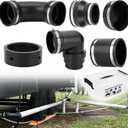 RV and Camper Sewer Waste Plumbing Connection System Kit with Slip Fit Coupling Adapter, for 3inch PVC Pipe RV Sewer Hose Fittings RV Sewer Adapter