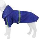 Pet Dog Raincoat Water Repellent Reflective Lightweight with Adjustable Hood for Small Medium Large Dogs (Blue,L)