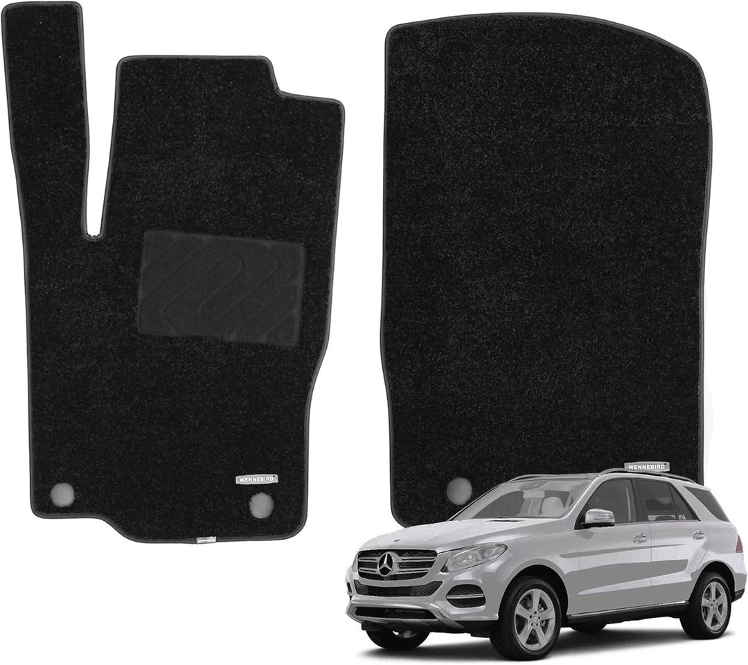 WENNEBIRD Superior Carpet Front Row Floor Mats for 2016-2019 Mercedes-Benz GLE-Class / 2012-2015 ML-Class (W166), 0.5-Inch Ultra-Thick, Noise-Reducing, All-Weather Waterproof Anti-Slip  2-Pc Set