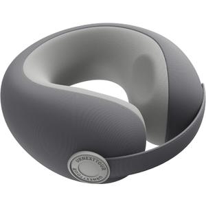 Car Pillow for Big Kids Travel Neck Pillows, Memory Foam Neck Support Travelling Pillow with Washable Cotton Pillowcases and Storage Bag, for Airplane, Train, Flight and Home Use Grey (6-12Y/O)