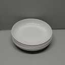 Fasmov Melamine Pasta Bowls, 6 Pack 9 inches 30 Oz Large Salad Serving Bowls, Shallow Salad Bowls, Plastic Dinner Deep Plates, Dishwasher Safe, White