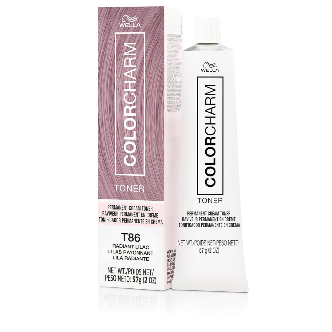 COLORCHARM Permanent Crme Hair Toner | Free of Animal-Derived Ingredients, Parabens Free & Gluten Free | 2 oz (T86 Radiant Lilac)