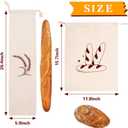 Augshy 4 Packs Linen Bread Bags for Homemade Bread, Unbleached, Reusable Bread Storage Bakery & Baguette