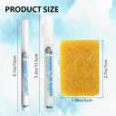 2 Pcs White Masking Fluid Pens for Watercolor Painting, 0.7mm 3.0mm Applicator Tip Markers Set with 2 Cleaning Erasers, Art Masking Fluid Pen Watercolor Medium Art Supplies for Artists