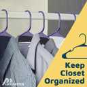 Lifemaster Plastic Clothes Hangers Heavy Duty Hanger Set, for Organizing Clothes, Dresses, and Coat, Holds Up to 5 lbs, Space-Saving Hangers with Non-Slip Shoulder Grooves, Pack of 20, Purple
