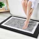 OLANLY Bathroom Rugs 30x20, Extra Soft and Absorbent Microfiber Bath Mat, Non-Slip, Machine Washable, Quick Dry Shaggy Bath Carpet, Suitable for Bathroom Floor, Tub, Shower (Medium, Black)
