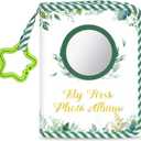 Baby's My First Family Album Soft Photo Cloth Book Eucalyptus My First Book of Photos Baby Memory Album Gift Holds 4x6 Pictures for Babies Newborn Toddler & Kids Baby Shower