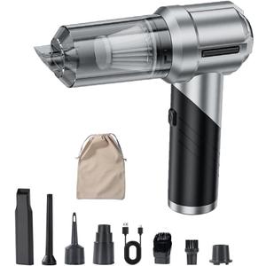 Handheld Foldable Car Vacuum, 4-in-1 18000PA Mini Vacuum Cleaner Portable Cordless, Air Blower, High Power Air Duster with Brushless Motor, for Car, Home, Office, Camping (Black)