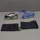 Careula Kids Swim Goggles, 2 Pack Swimming Goggles for Kids Anti-Fog UV Protection Goggles Child Boys Girls Medium(Age 9-14), Black Aqua & Blue Aqua