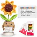 Gossby Gift for Mom from Daughter, Son, Kids - Mother's Day Basket Stuffers - Excellent MOM Would Recommend Sunflower Crochet - Christmas, Birthday Gift Idea for Mama - Knitted Crochet Doll 2 Pack