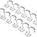 Fafeicy Sturdy Shower Curtain Hooks, 12PCS Stainless Steel Double Hook for Bathroom Shower Rod