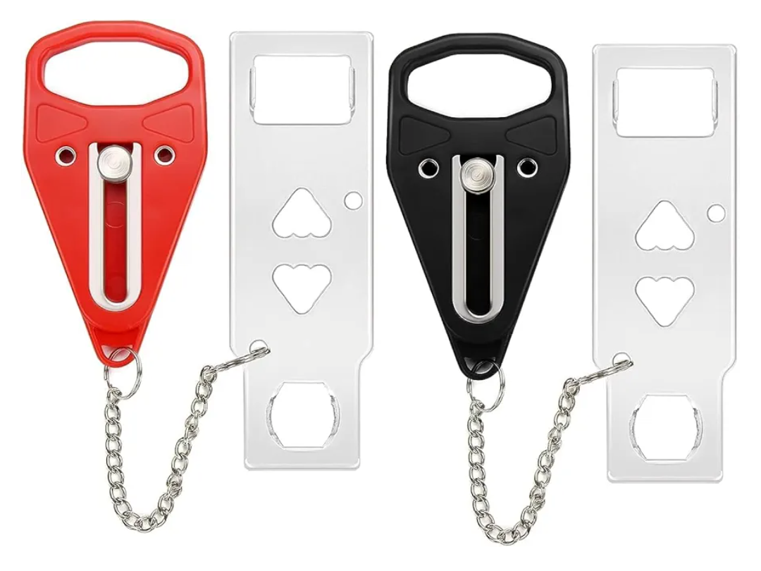 Portable Door Lock 2Pack Extra Lock for Additional Privacy and Safety in Home,Hotel and Apartment,Prevent Unauthorized Entry,Protect Family Security in Traveling,Home,Bedroom,Hotel,Apartment,AirBNB