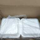 Freshware Clamshell Food Containers with Lids [9x9 100-Pack] Disposable To Go Containers, Biodegradable Sugarcane To Go Boxes - Paper Food Container - Microwave & Freezer Safe, Stackable