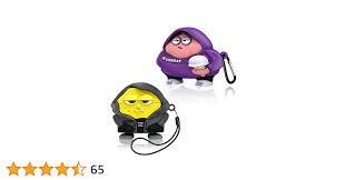 Cute Cartoon 3D Silicone Case AirPods Pro 2nd/1st Generation case with Keychain and Lanyard Cleaner kit Characters Design for Kids Boys Girls (Yellow)2 cases for air pods pro with characters.