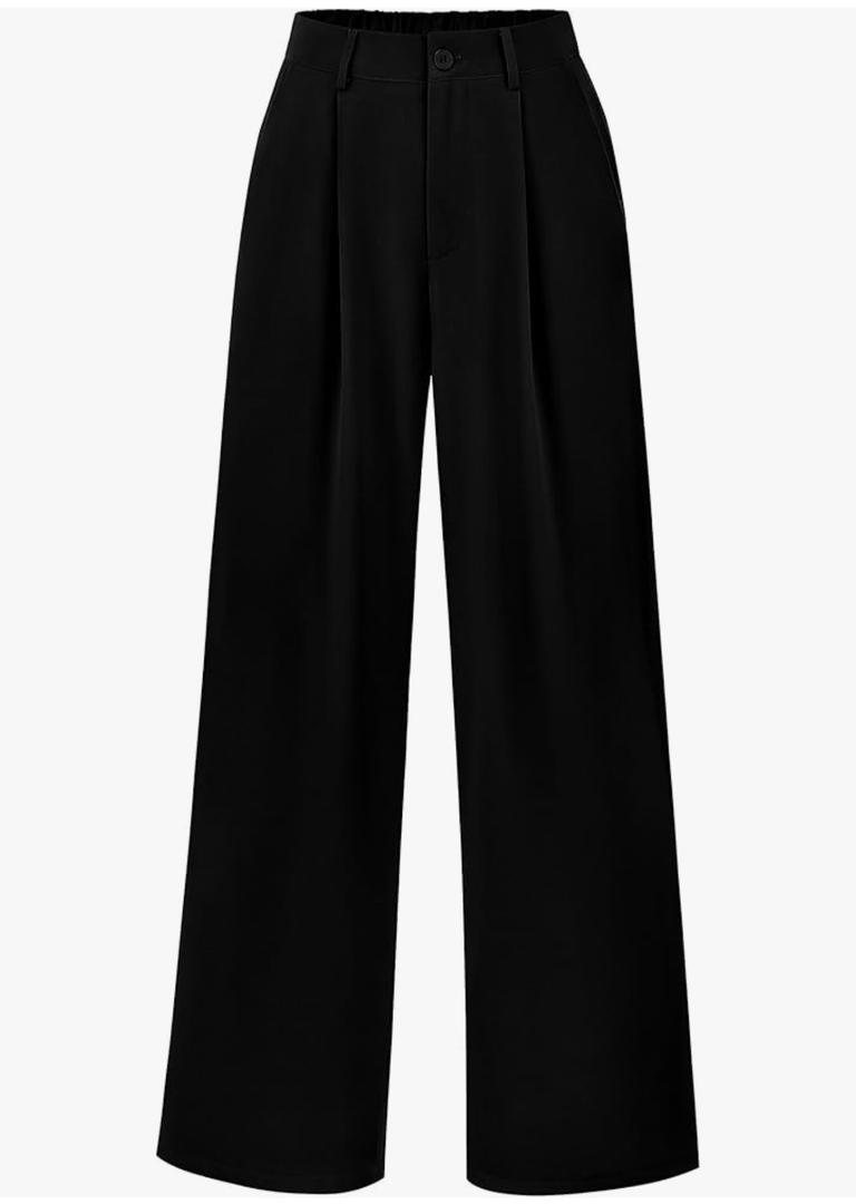 PRETTYGARDEN Wide Leg Pants for Women Trendy 2026 Fall High Waisted Business Casual Outfits Work Pant Trousers, M