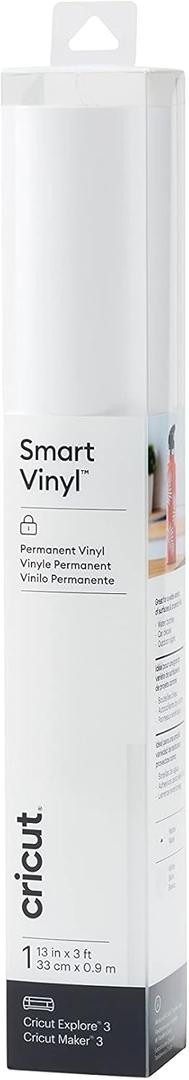 3 x Cricut Smart Permanent Vinyl (13in x 3ft, White) for Cricut Explore 3 and Maker 3, Create DIY Projects, Decals, Stickers & More, All-Weather & Fade-Proof, Ideal for Outdoor Use (Pack of 3)