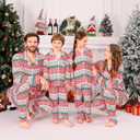 ANGELGGH Family Christmas PJs Matching Sets Long Sleeve Festival Party Pajamas Holiday Warm Sleepwear Couples Button Loungewear (Heart Snowflake, 4-5)