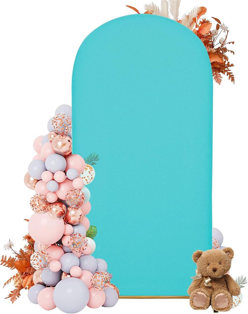 Arch Covers,Arch Backdrop Stand Fitted Cover for Wedding Birthday Party Ceremony Banquet Decoration(6.6FT,Sky Blue,Cover Only)