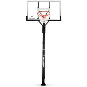 Silverback Height Adjustable In-Ground Basketball Hoop with Tempered Glass Backboard, Pro-Style Breakaway Rim & Backboard Pad 60 Inch