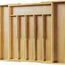 Kitsure Silverware Organizer - Expandable Bamboo Kitchen Drawer Organizer for Cooking Utensils and Cutlery, Sturdy & Thickened Kitchen Organizers and Storage Solution, X-Large, Natural