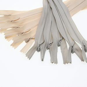3# 6 Inch Invisible Zipper for Sewing Craft Dress Bag Pants Beige Grey 15.24 cm Nylon Hidden Zipper for Pillow Cushion Mattress DIY Closed End Replacement Zipper 10 PCS/Pack Bulk Leekayer